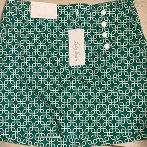 Lady Hagen Green and White Patterned Wrap Skort